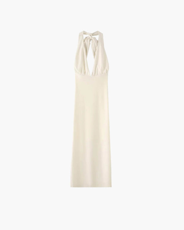 Lisa Backless Halter Maxi Dress