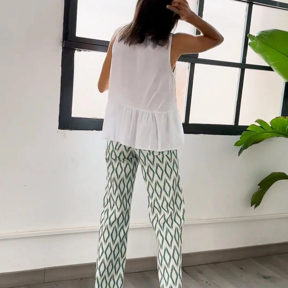 Top de alças peplum Lisette com laço