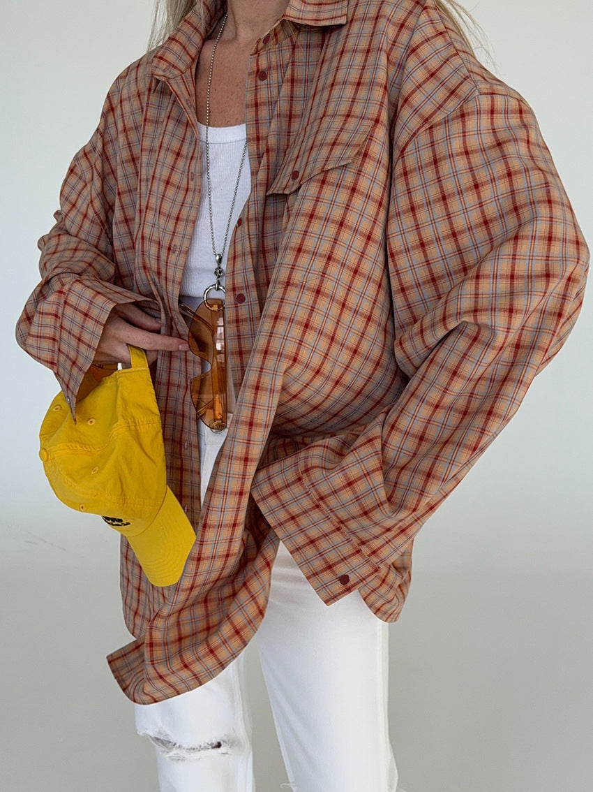 Camisa oversize aos quadrados Fenna