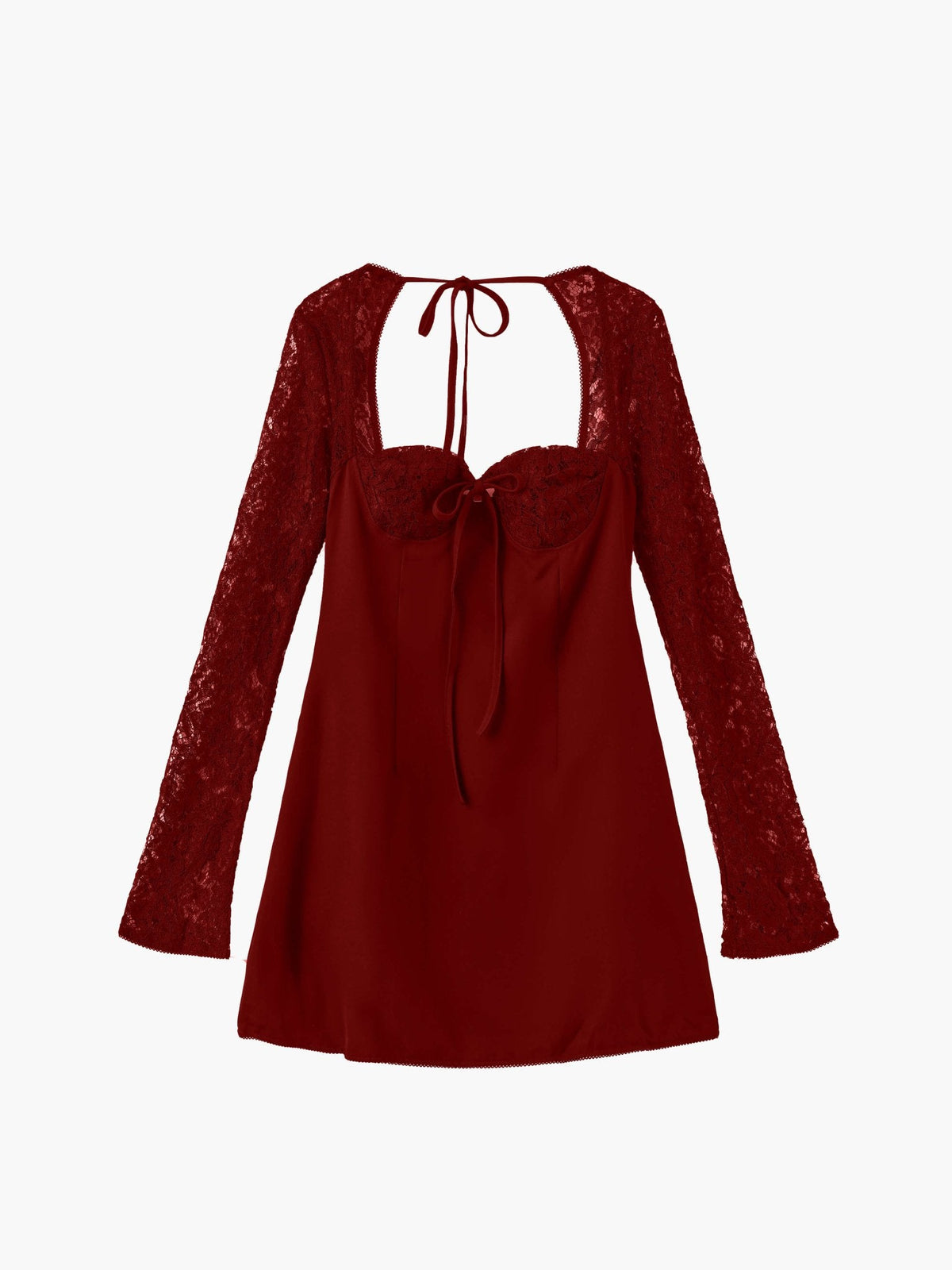 Vestido curto Louise com detalhes de renda