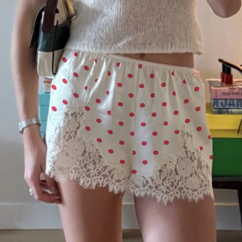 Lucy Lace Polka Dot Satin Shorts