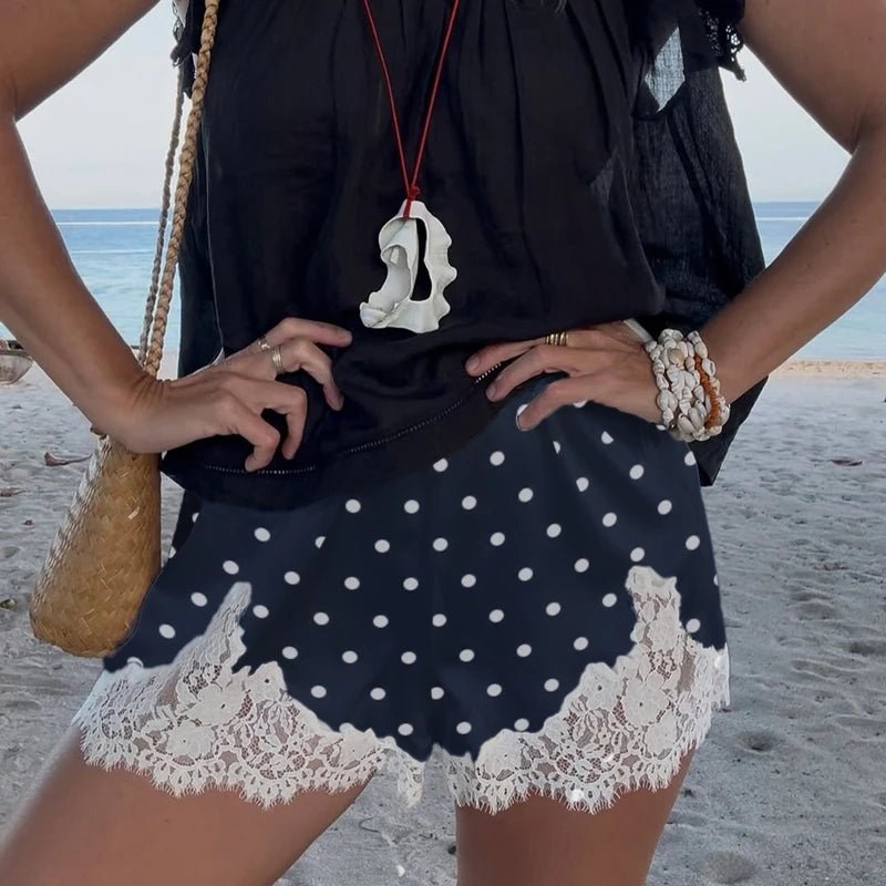 Lucy Lace Polka Dot Satin Shorts