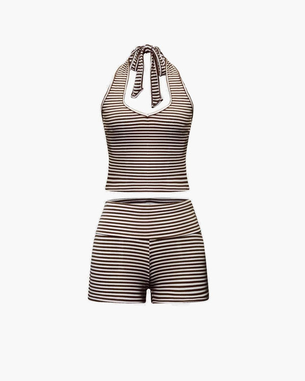 Lucy Striped Halter Tank and Shorts Set
