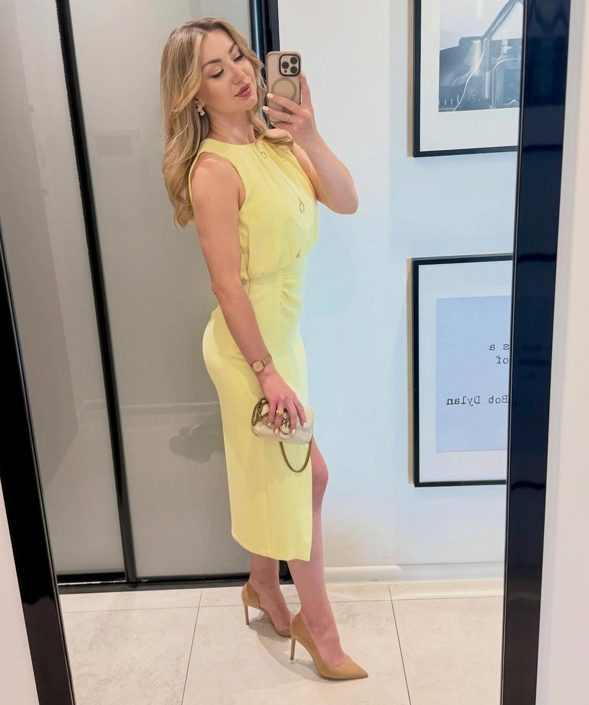 Vestido midi sem mangas Maren