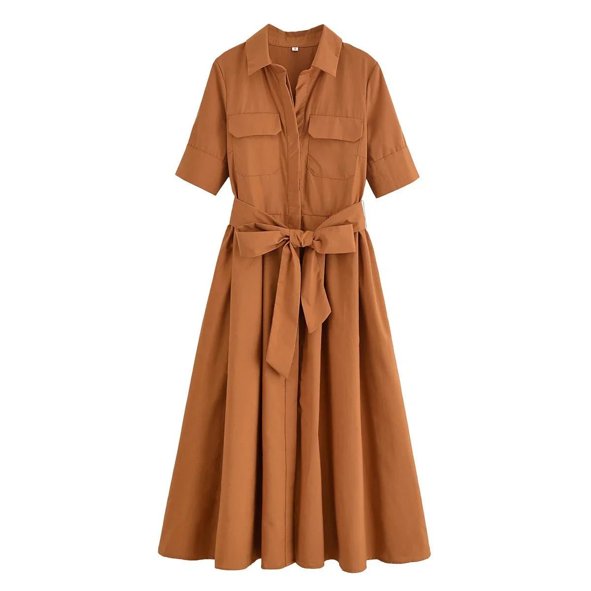Vestido midi de camisa com cinto Margaux