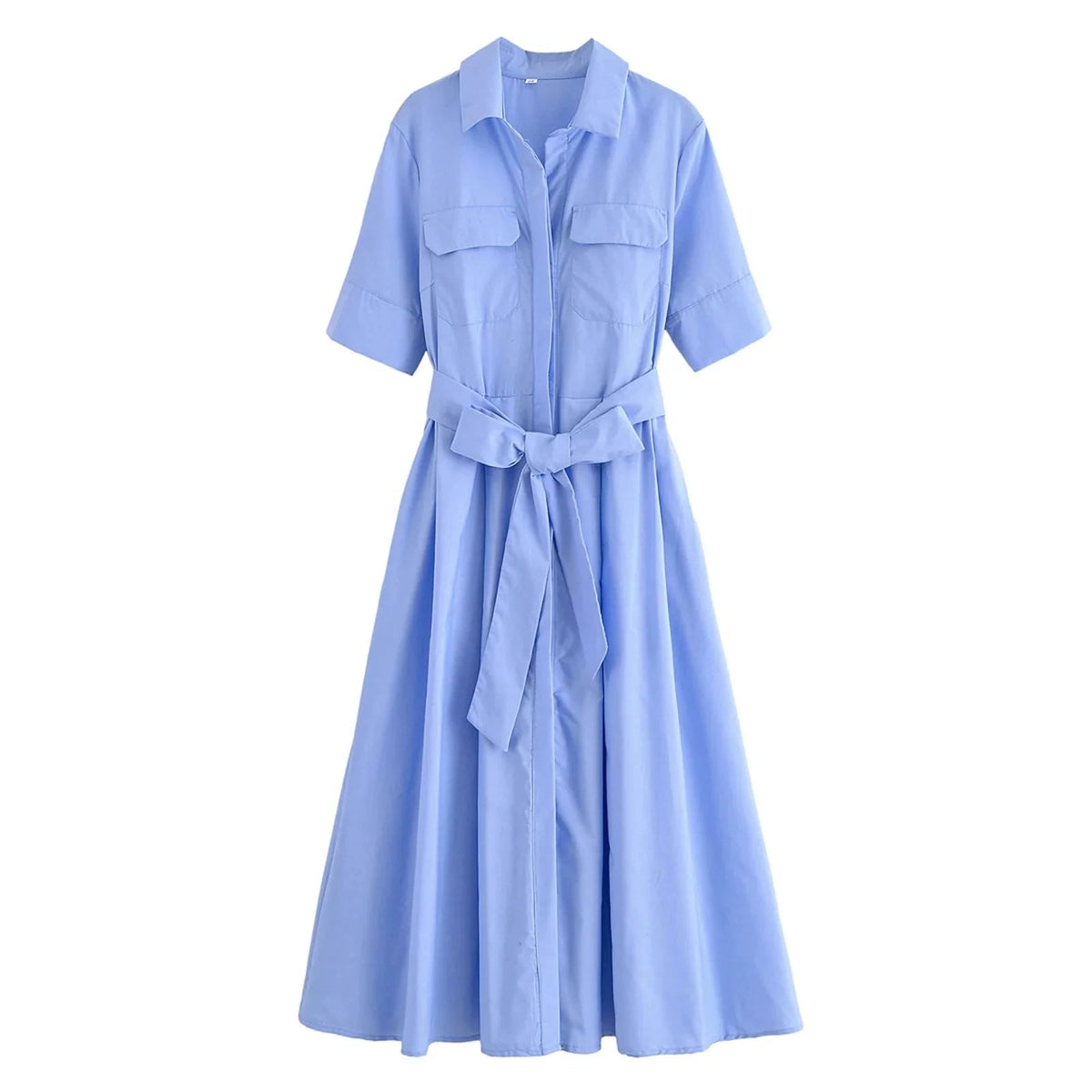 Vestido midi de camisa com cinto Margaux