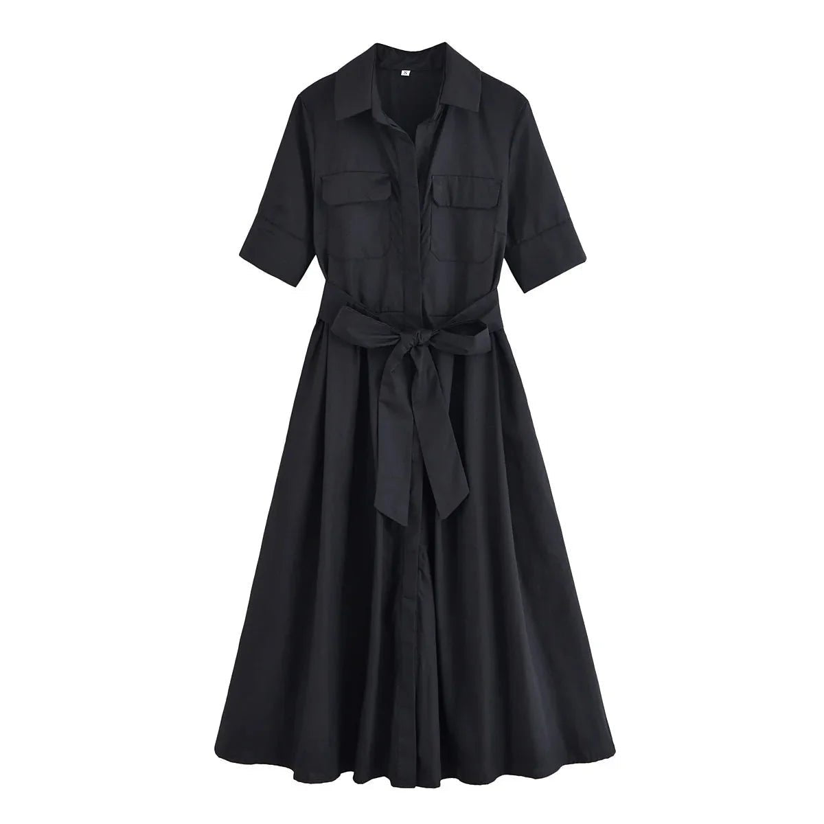 Vestido midi de camisa com cinto Margaux