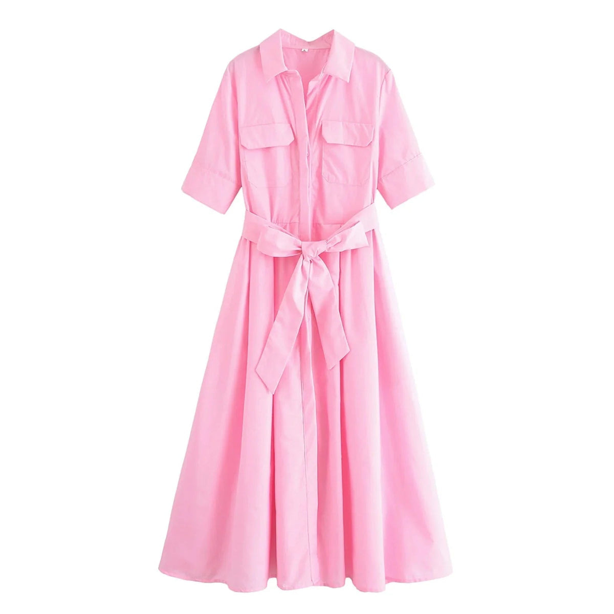 Vestido midi de camisa com cinto Margaux