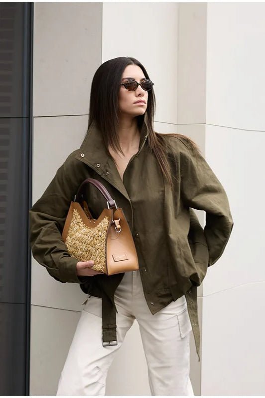 Margot Buckle Belted Bomber Jacket