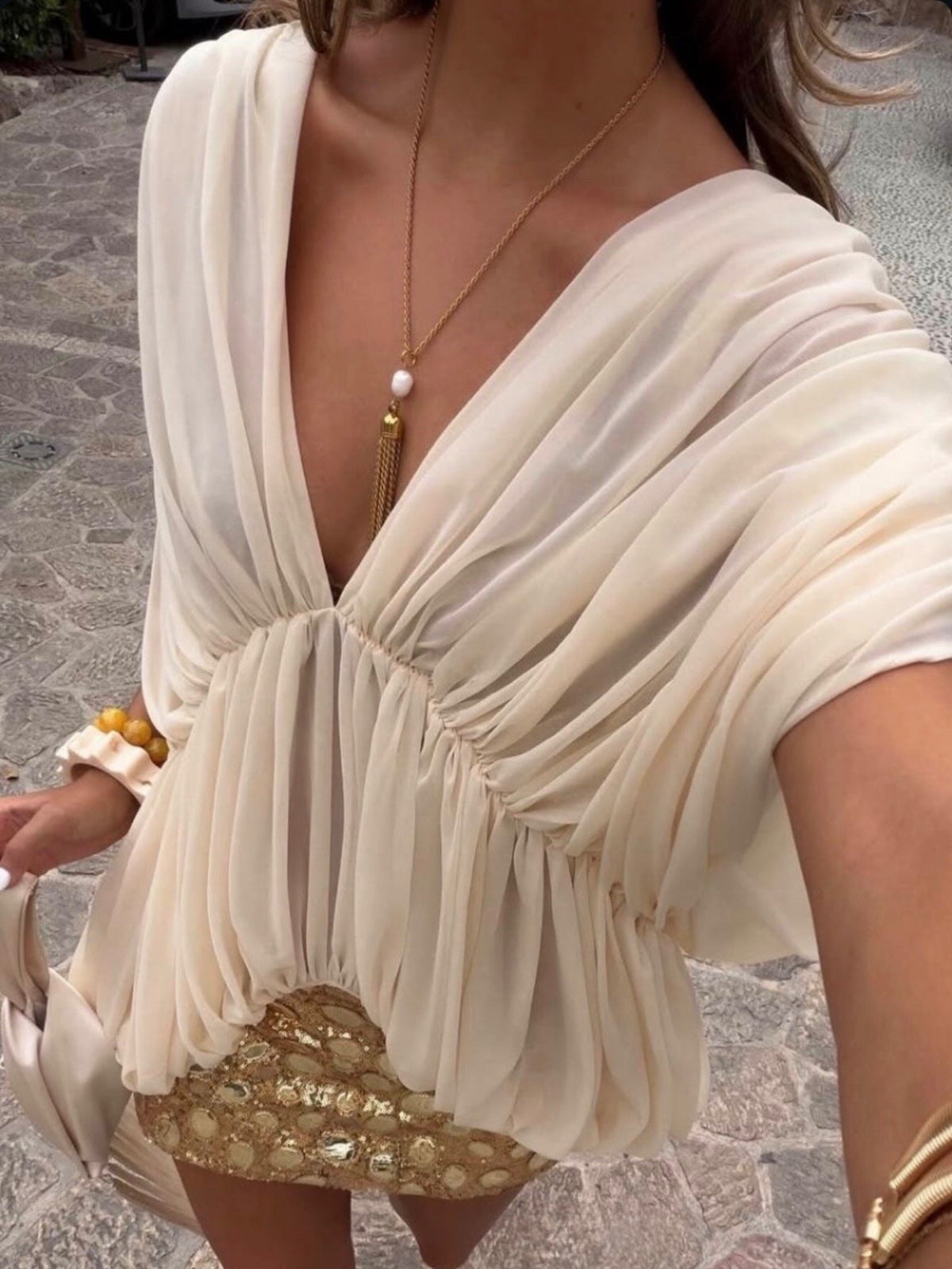 Margot Draped Chiffon Top
