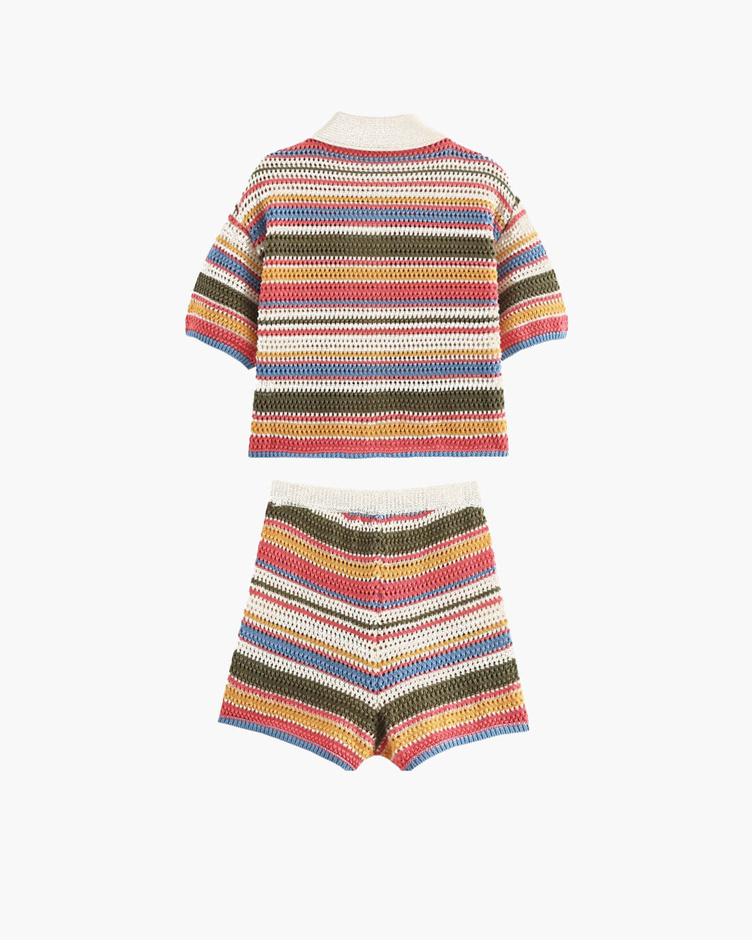 Conjunto curto de malha às riscas Margot