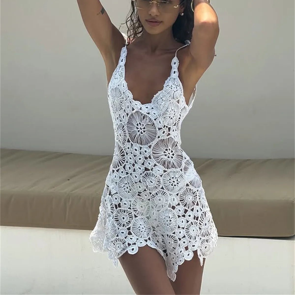 Vestido de praia Marina em croché