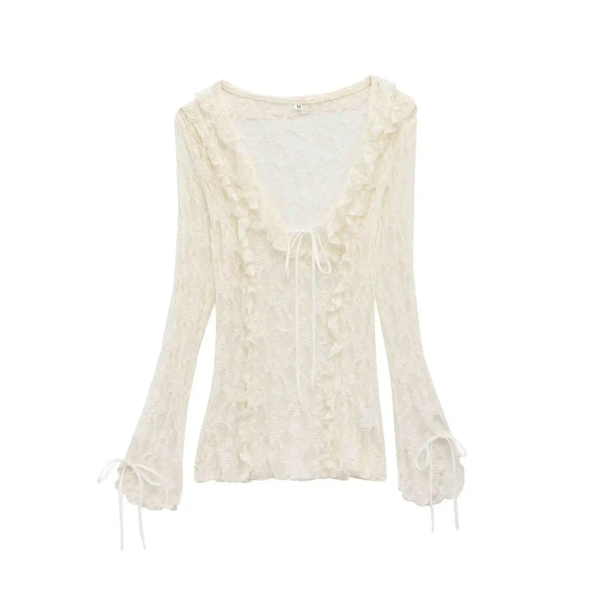Top de gola de renda com camadas Mary