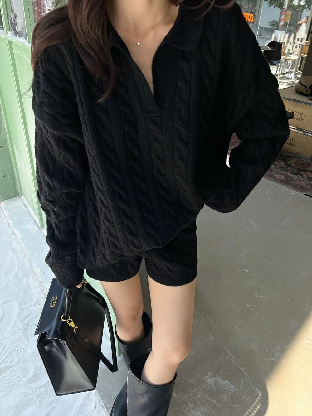 Conjunto Maureen de 2 peças com polo de malha