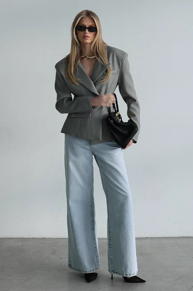 Blazer com gola tipo lenço Maxine