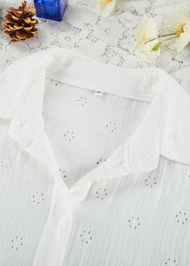 Conjunto Melanie de calções com folhos e bordado inglês