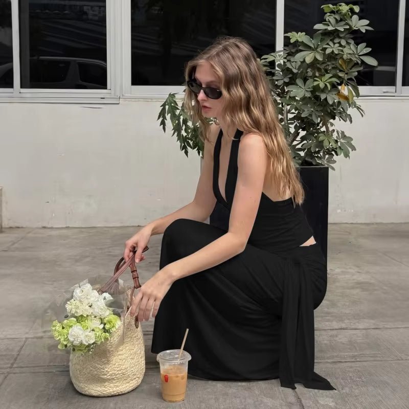 Conjunto de saia de duas peças Melissa com decote halter