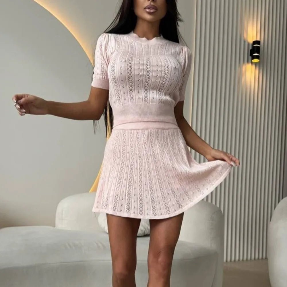 Conjunto de fato de saia curta de duas peças Melissa