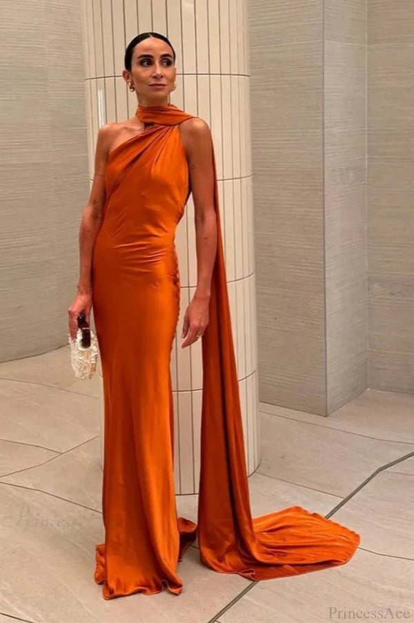 Celeste Elegant Satin Halter Dress