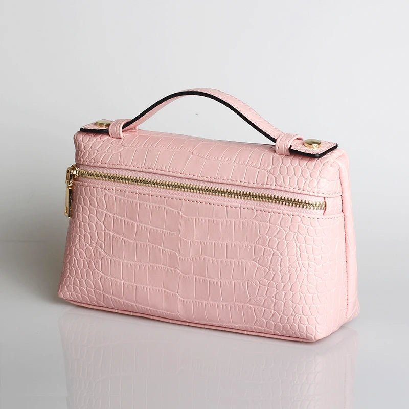 Clutch Minerva com padrão de crocodilo