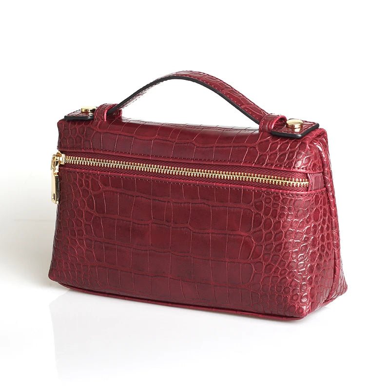 Clutch Minerva com padrão de crocodilo