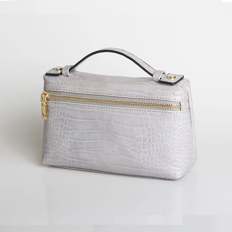 Clutch Minerva com padrão de crocodilo