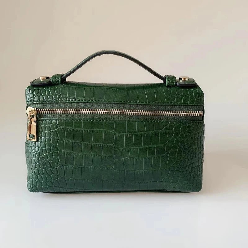 Clutch Minerva com padrão de crocodilo