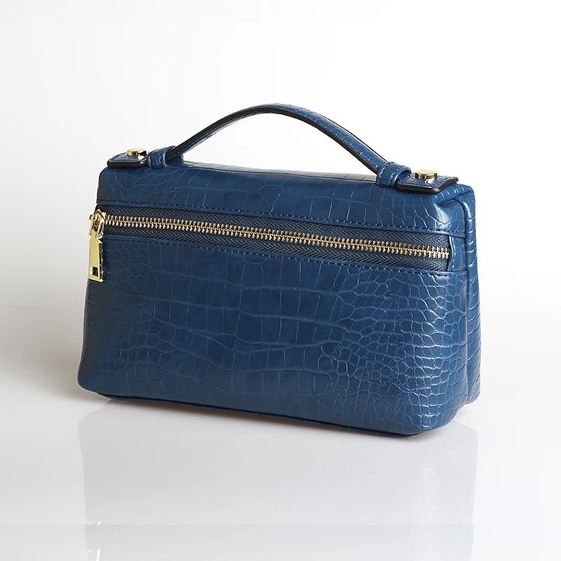 Clutch Minerva com padrão de crocodilo