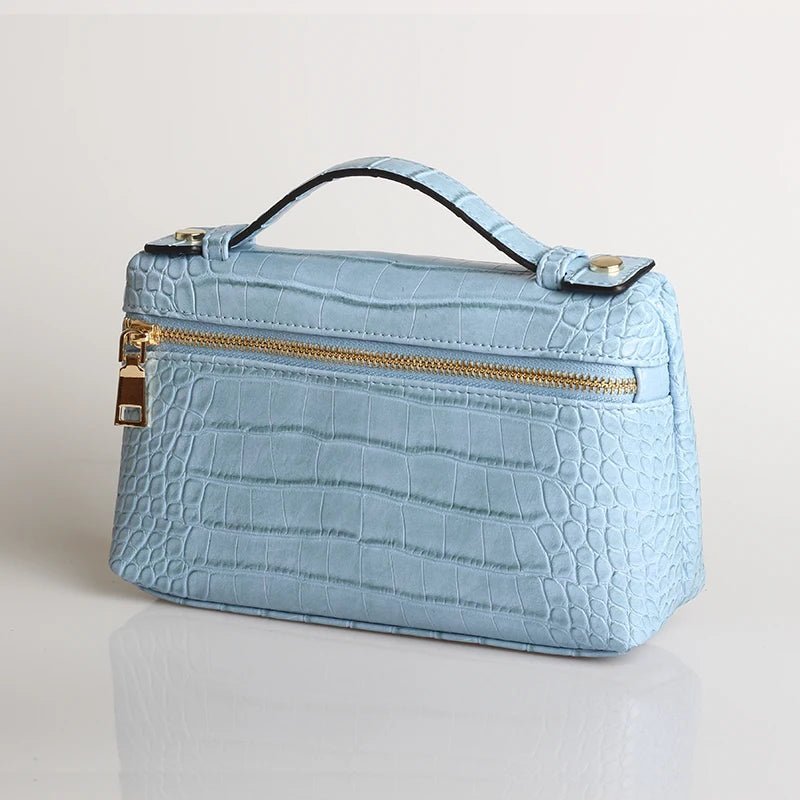 Clutch Minerva com padrão de crocodilo