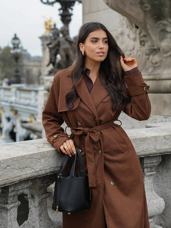 Gabardina Molly em camurça sintética