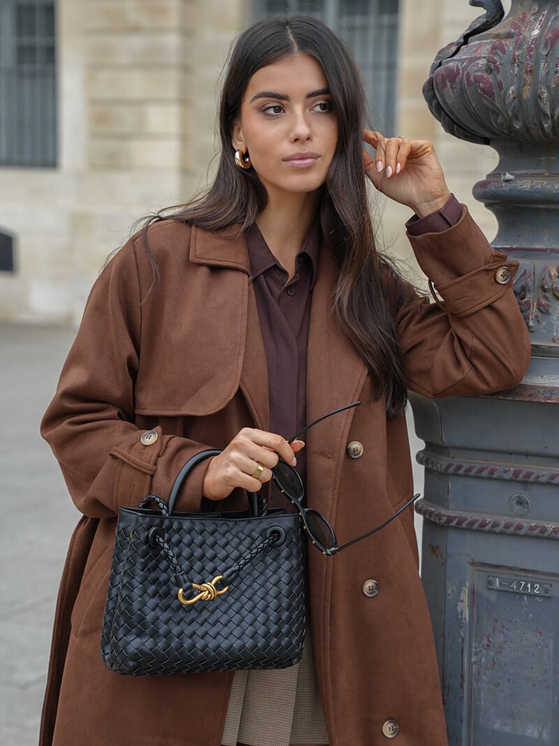 Gabardina Molly em camurça sintética