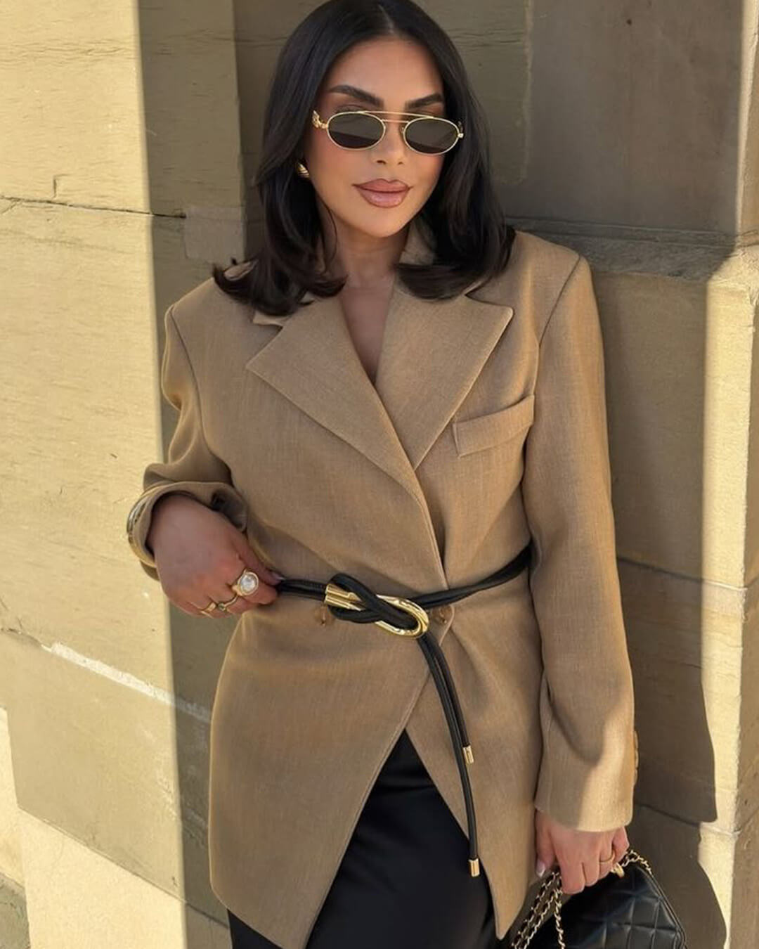 Blazer cintado com lapela entalhada Myrna