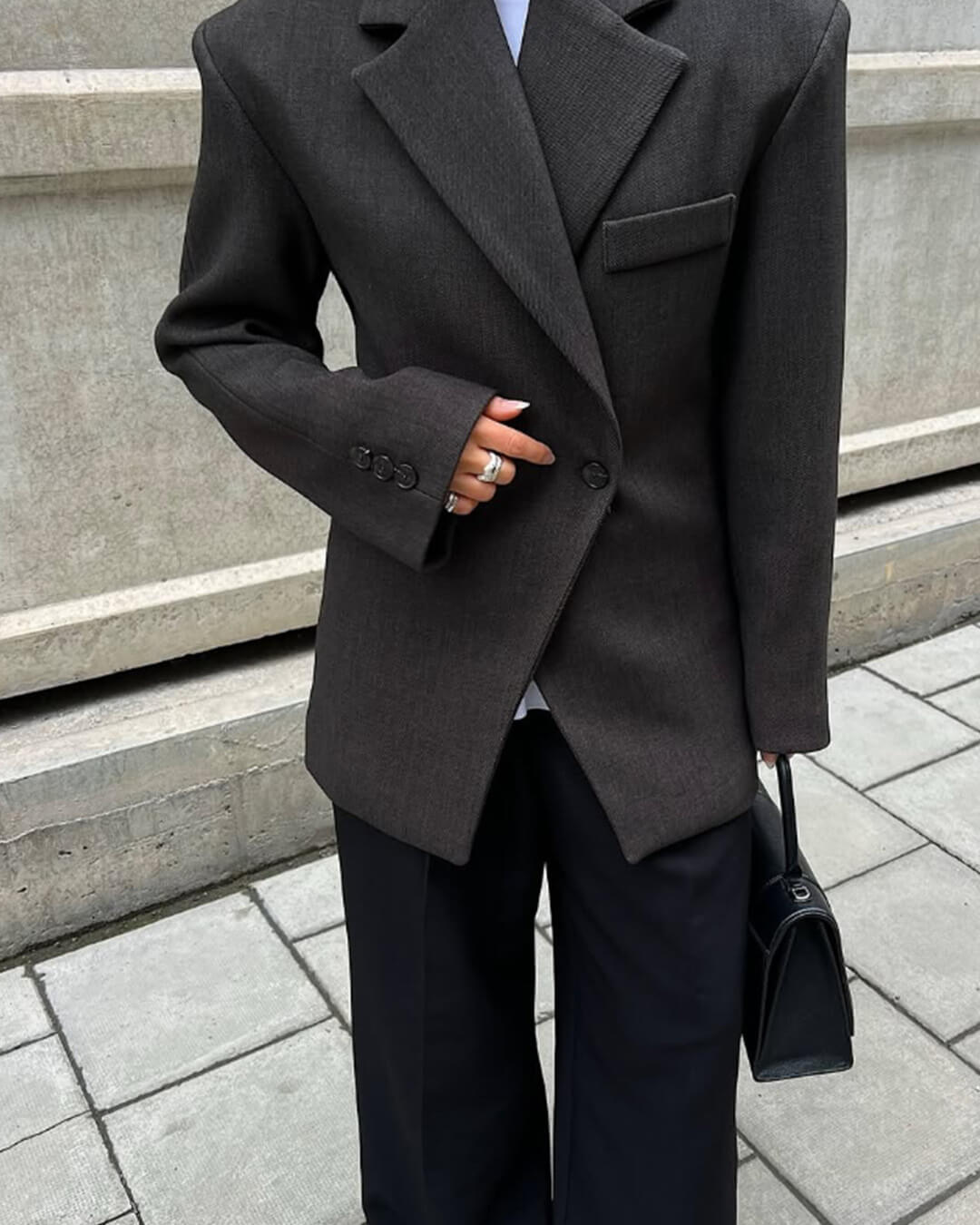 Blazer cintado com lapela entalhada Myrna