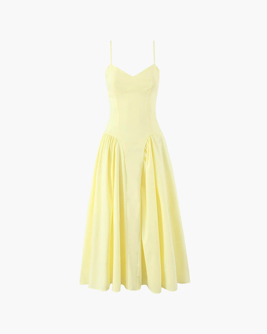 Vestido midi Myrna com alças finas