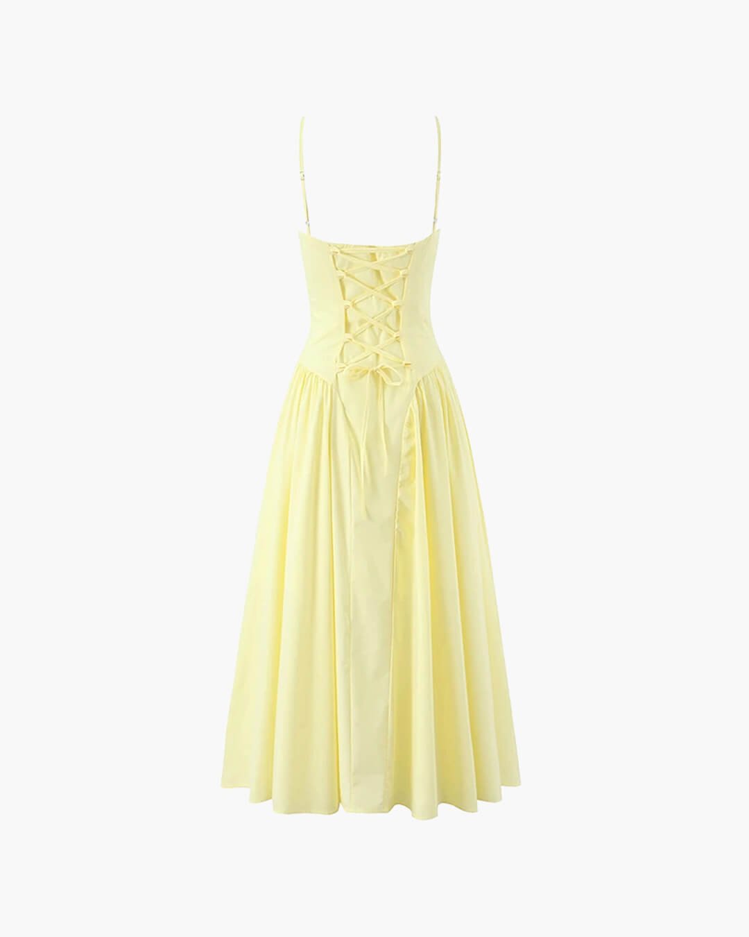 Vestido midi Myrna com alças finas
