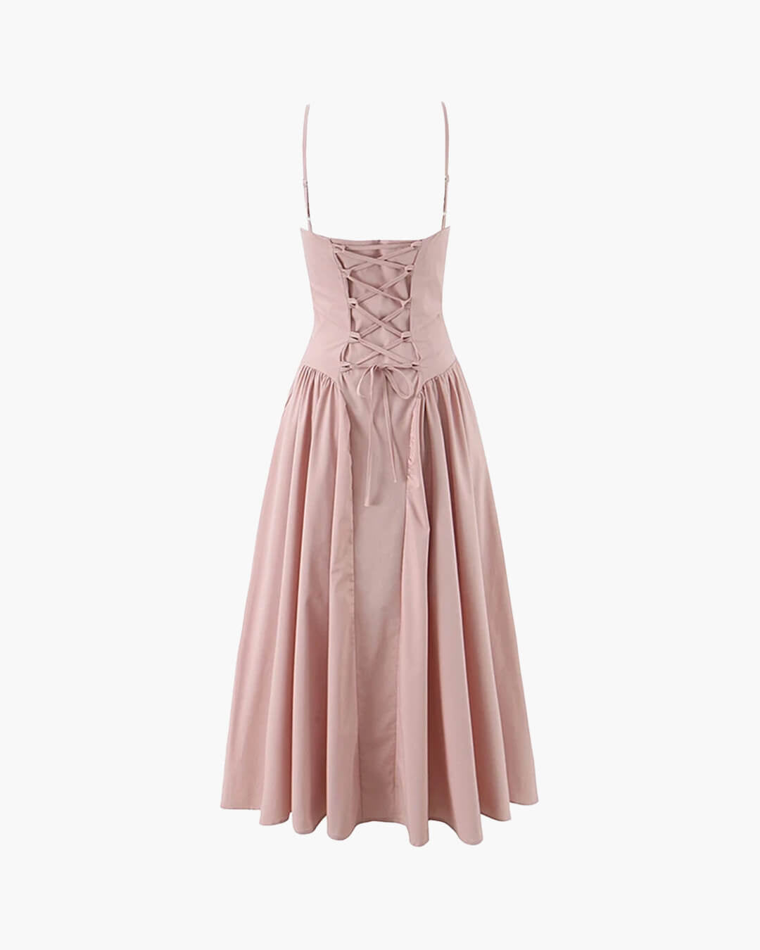 Vestido midi Myrna com alças finas