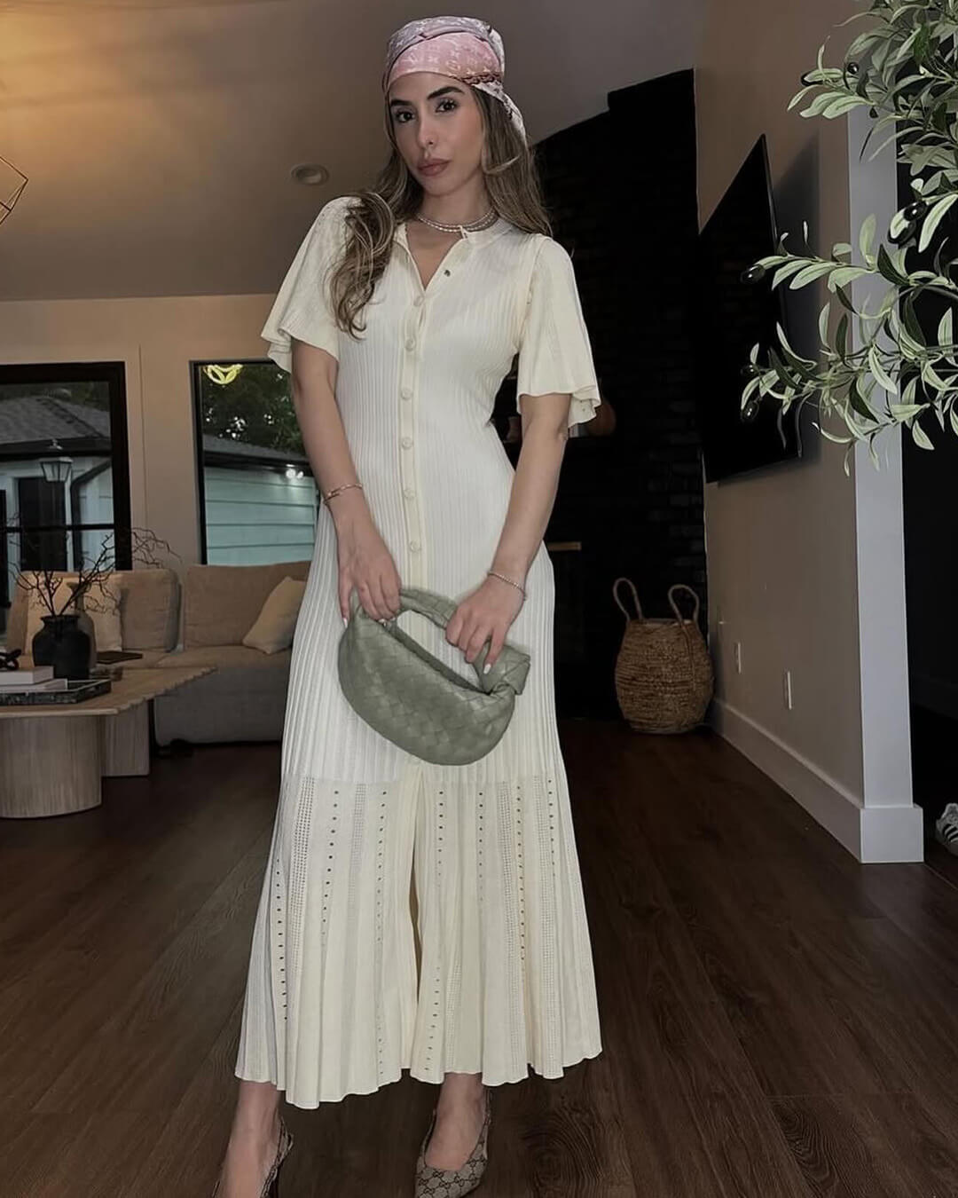 Vestido comprido de malha justo Nancy