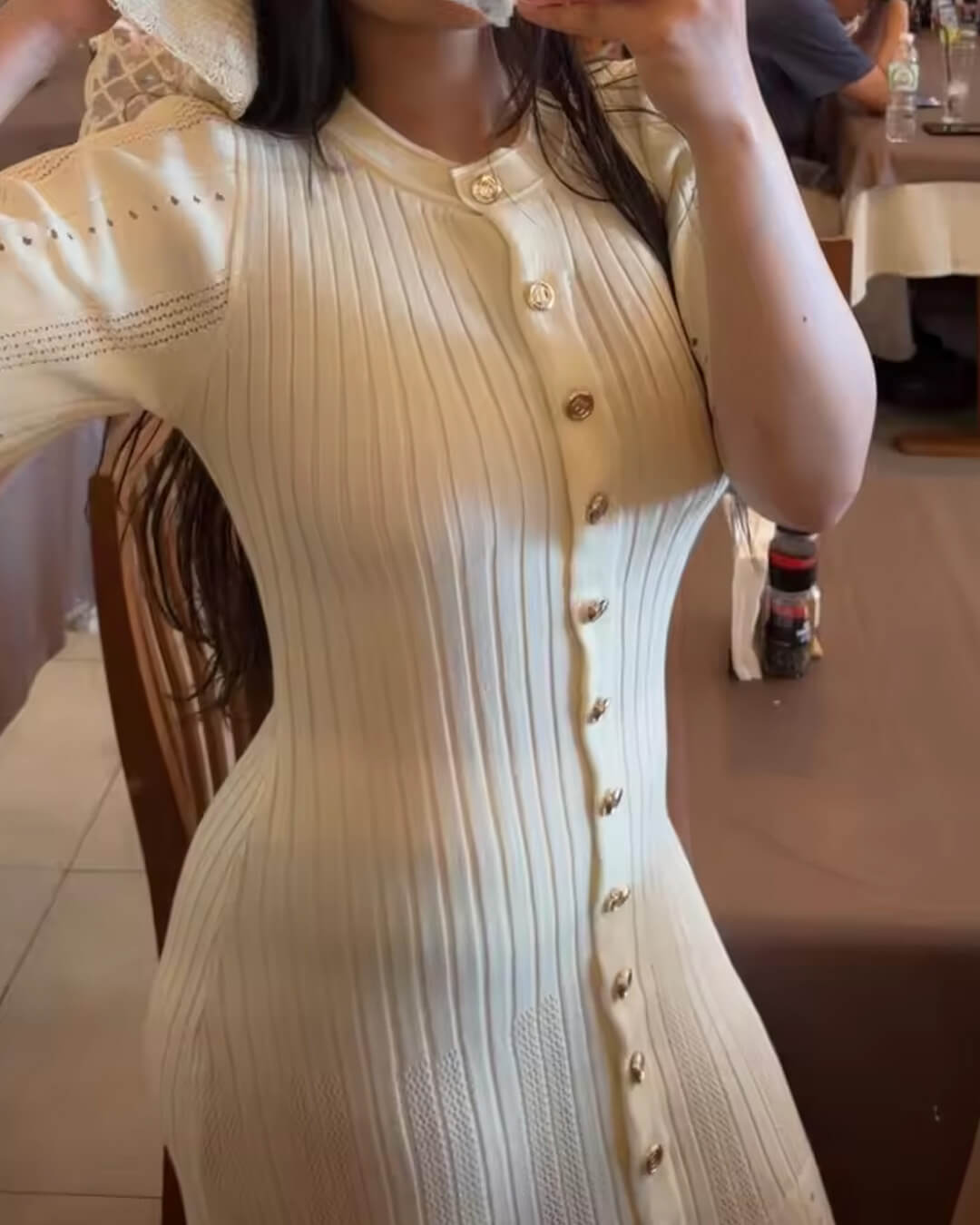 Vestido comprido de malha justo Nancy