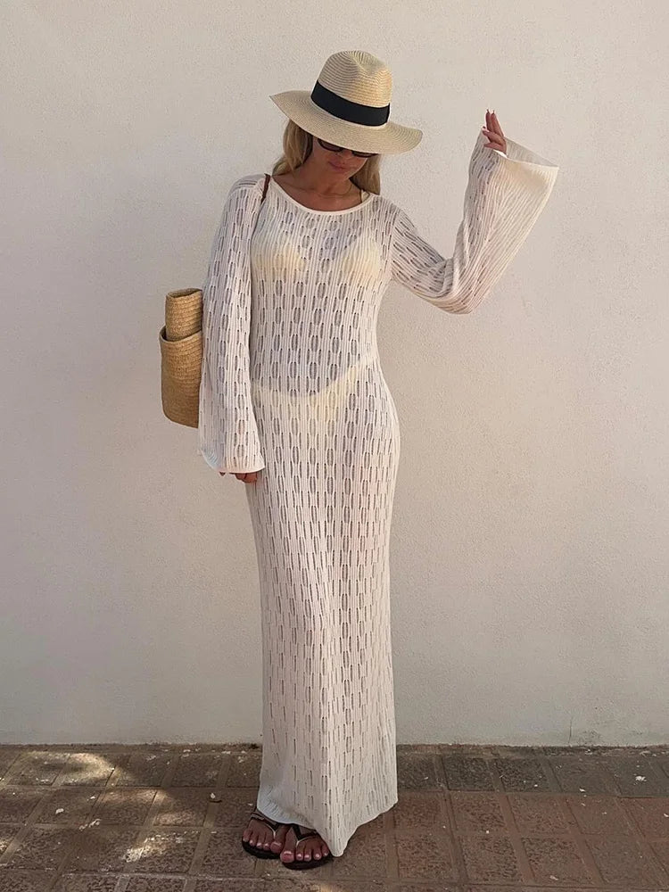 Vestido de malha decotado nas costas Natalie