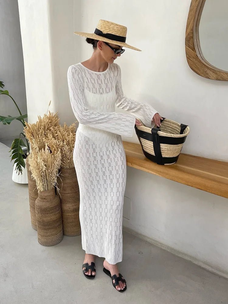 Vestido de malha decotado nas costas Natalie