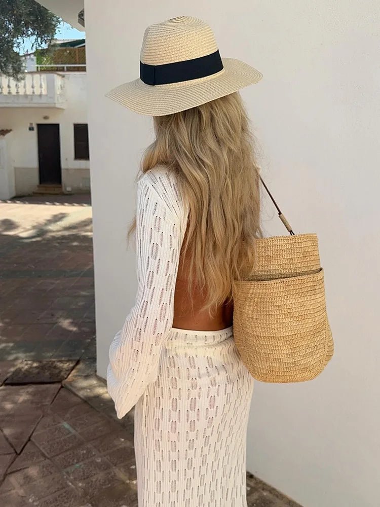 Vestido de malha decotado nas costas Natalie