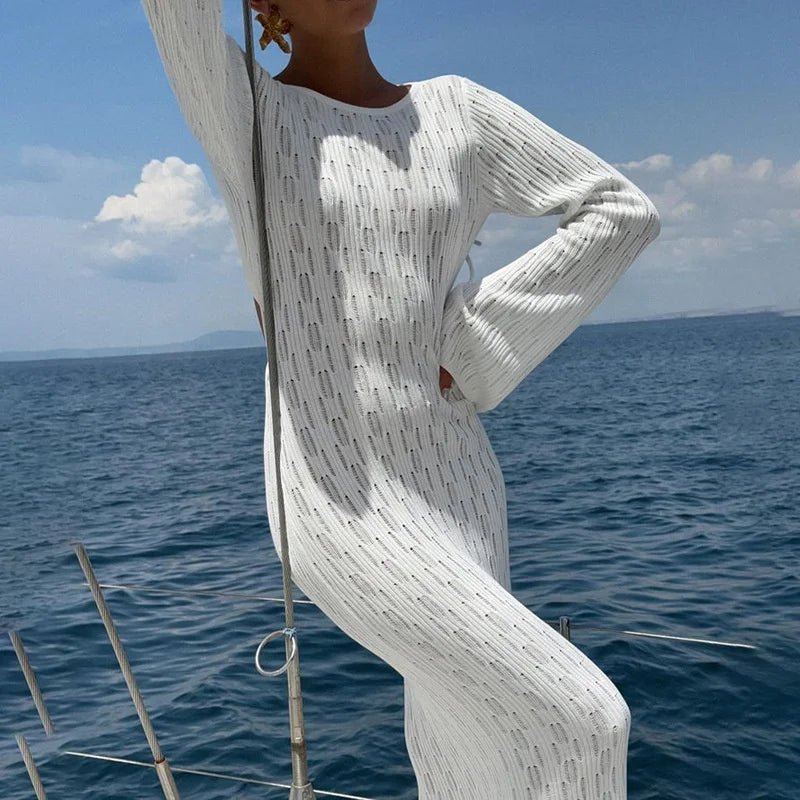 Vestido de malha decotado nas costas Natalie