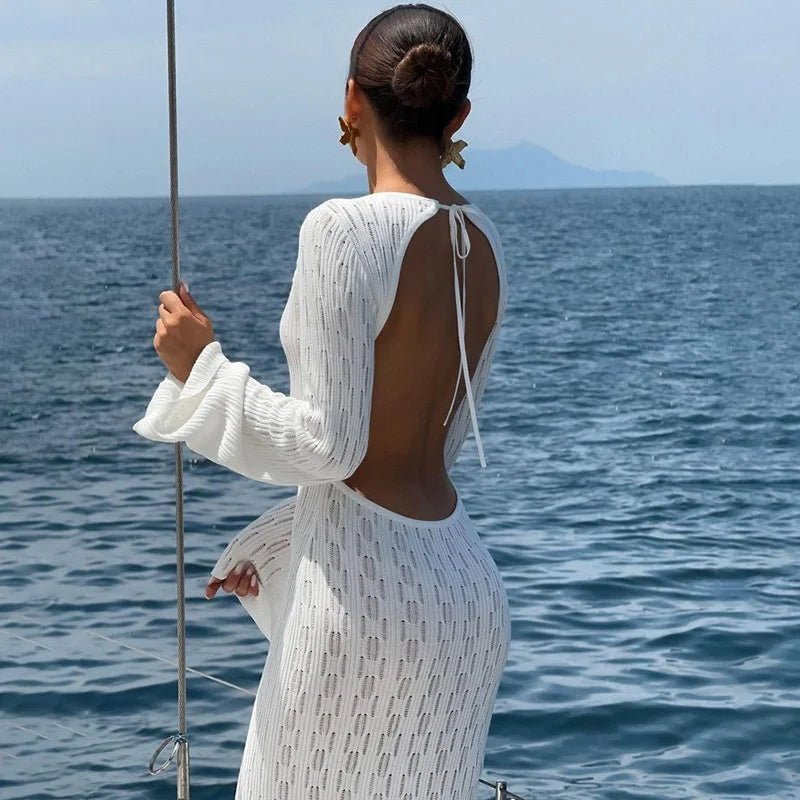 Vestido de malha decotado nas costas Natalie