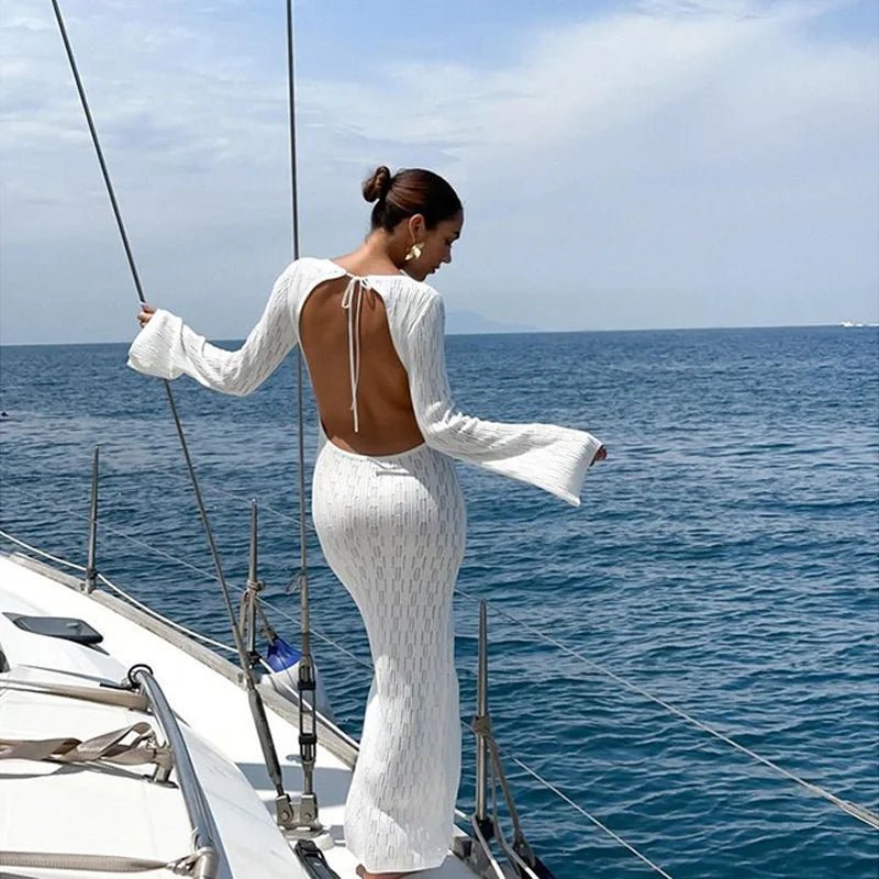 Vestido de malha decotado nas costas Natalie