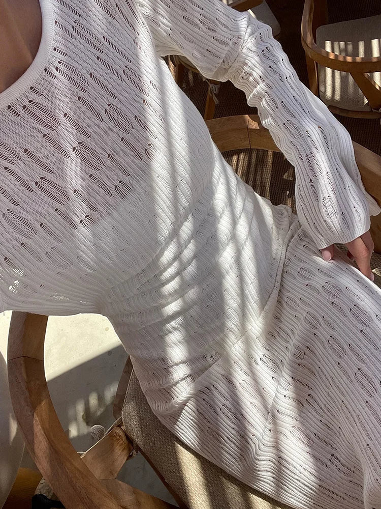 Vestido de malha decotado nas costas Natalie