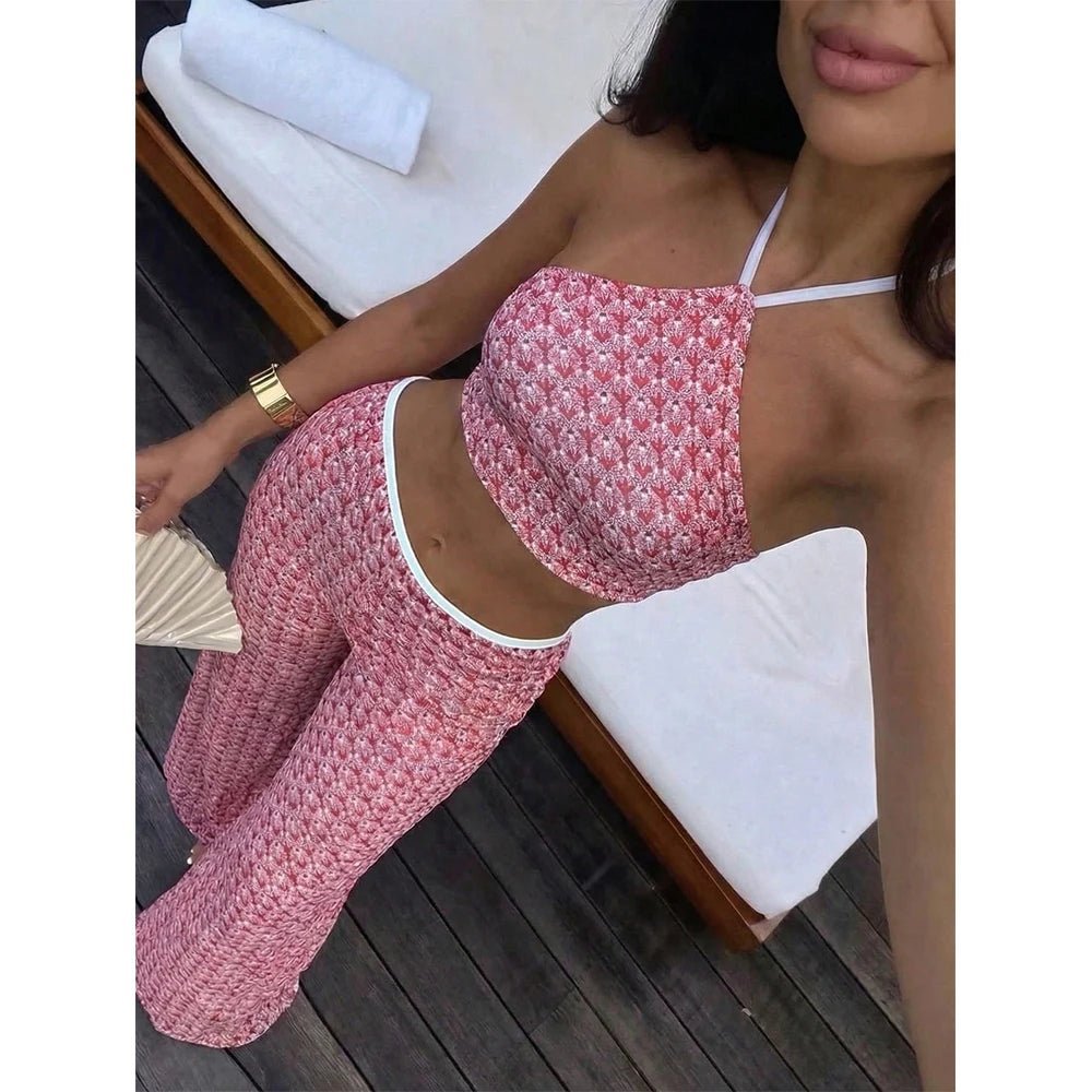 Conjunto de biquíni Natalie de três peças com decote alto