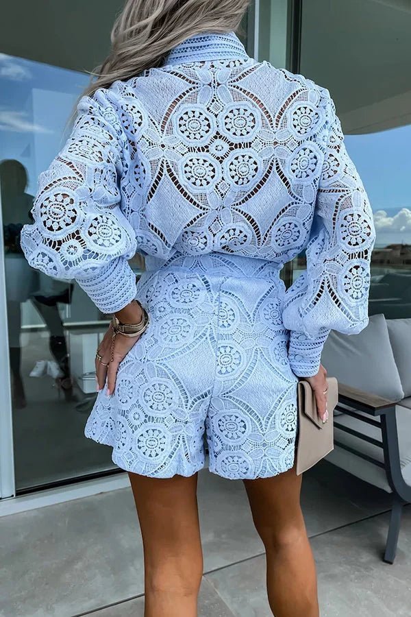 Conjunto coordenado Natalie bordado com renda