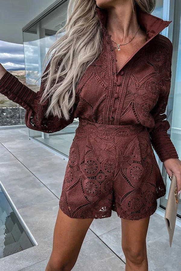 Conjunto coordenado Natalie bordado com renda