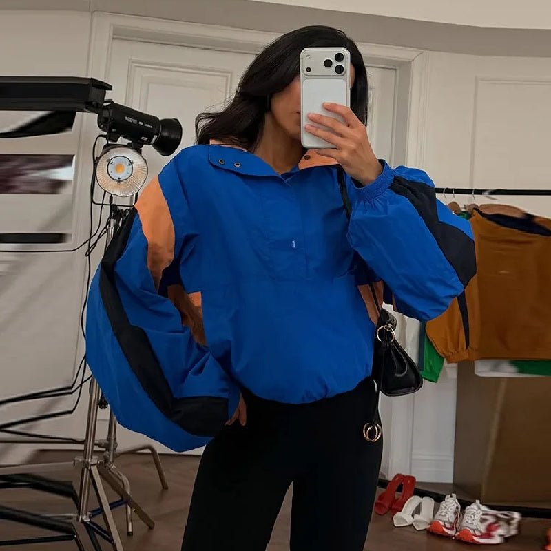 Casaco curto oversized com blocos de cor Nerea