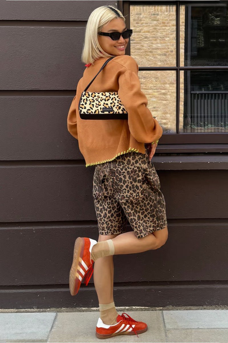 Calções com padrão de leopardo Nicole